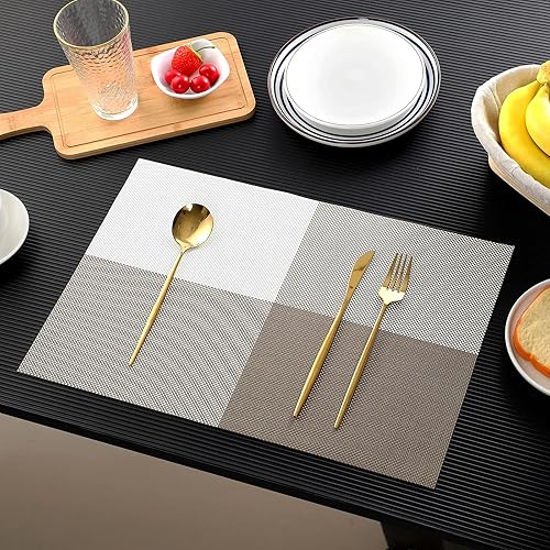 Manteles individuales para mesa de comedor resistentes al calor antideslizantes lavables y fáciles de cortar juego de 4 o 6 alfombrillas CHENYUCHAO