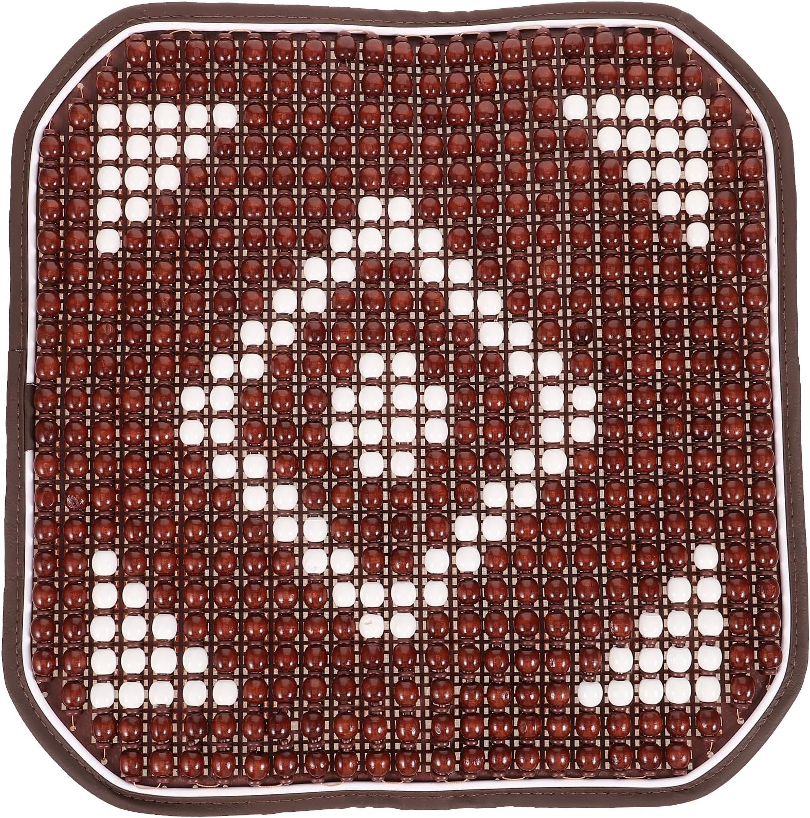 Brown Wooden Bead Car Van Taxi Front Seat Cover Cushion Classic Beaded