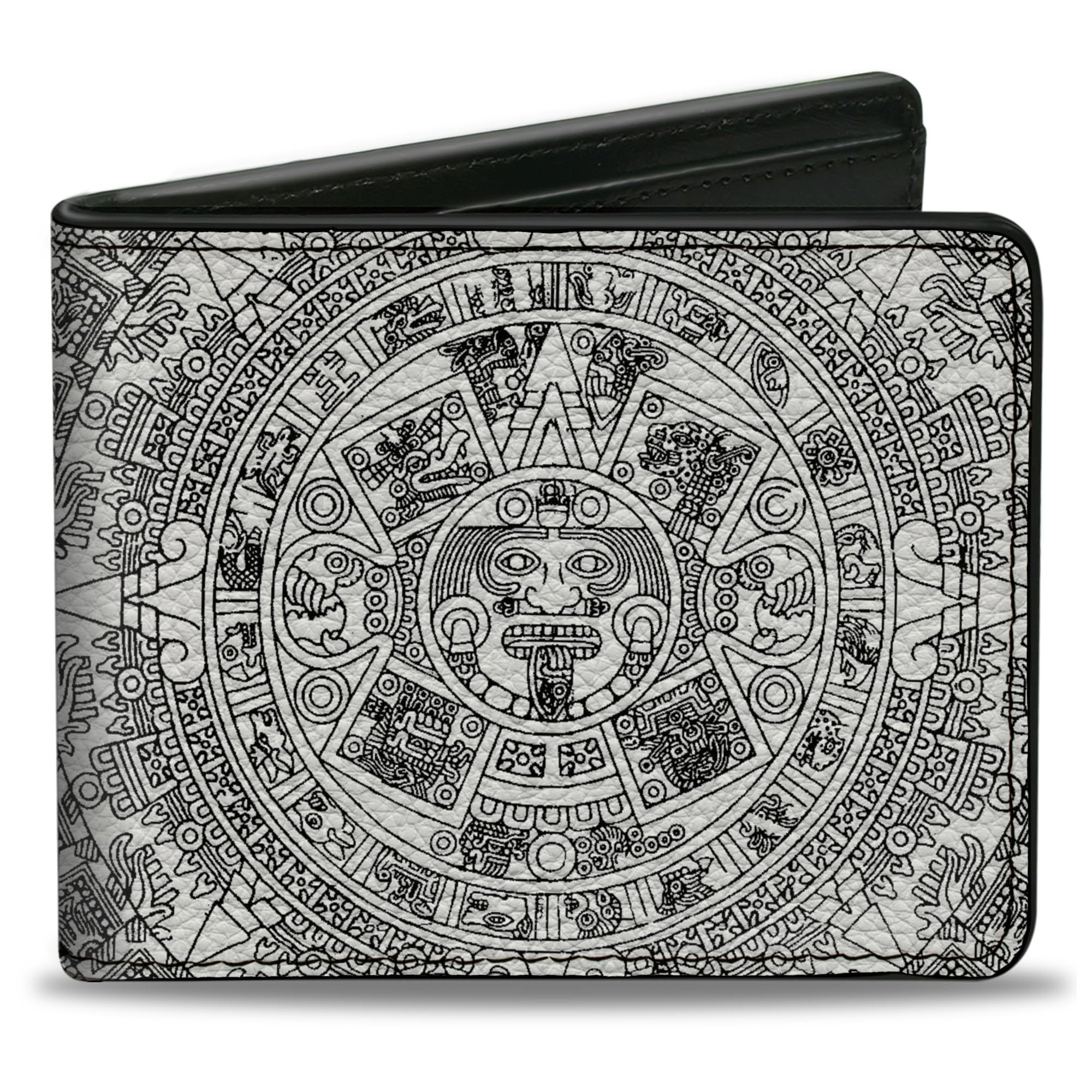 Buckle-Down Men's Standard Bifold Wallet Aztec Calendar, 4.0" x 3.5"