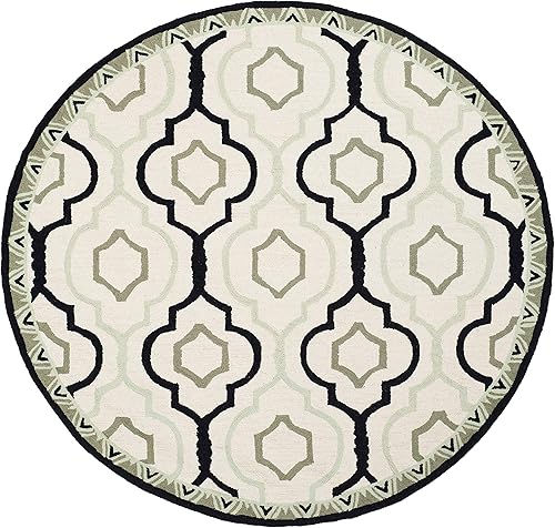 Miniatura 4 de Safavieh Chelsea Collection HK740A - Alfombra de lana de campo francés (7.8 x 1.1in), color marfil y negro