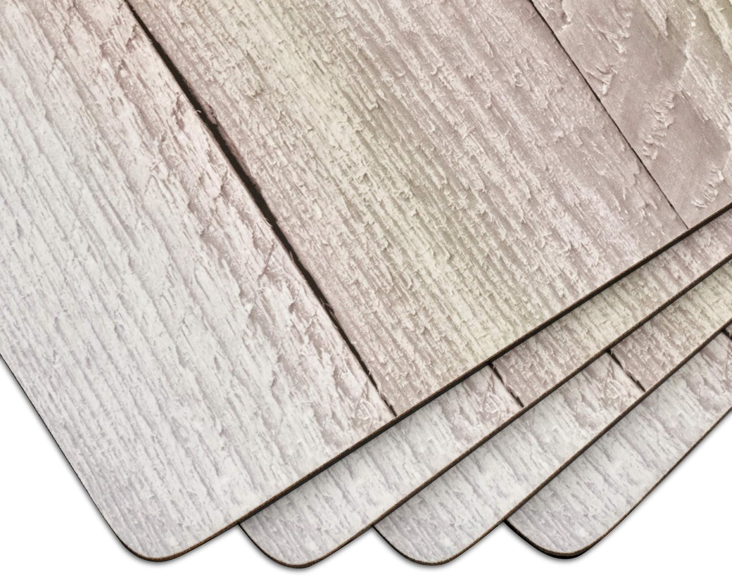 Rustic Driftwood Print Hardboard Placemats Set of 4