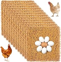 12-Pack 12x12 Chicken Nesting Pads - Washable Artificial Grass Liners with Drain Holes, Shed-Resistant for Egg Protection & Clean Coops