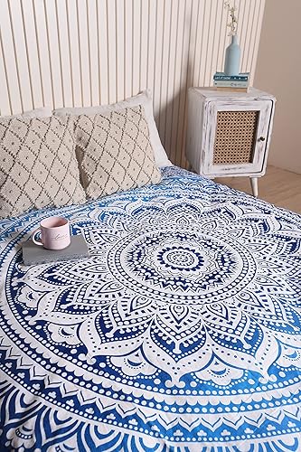 Miniatura 7 de The Art Box - Tapiz de mandala para colgar en la pared, psicodélico, hecho de algodón indio, se puede usar como colcha, manta para pícnic,