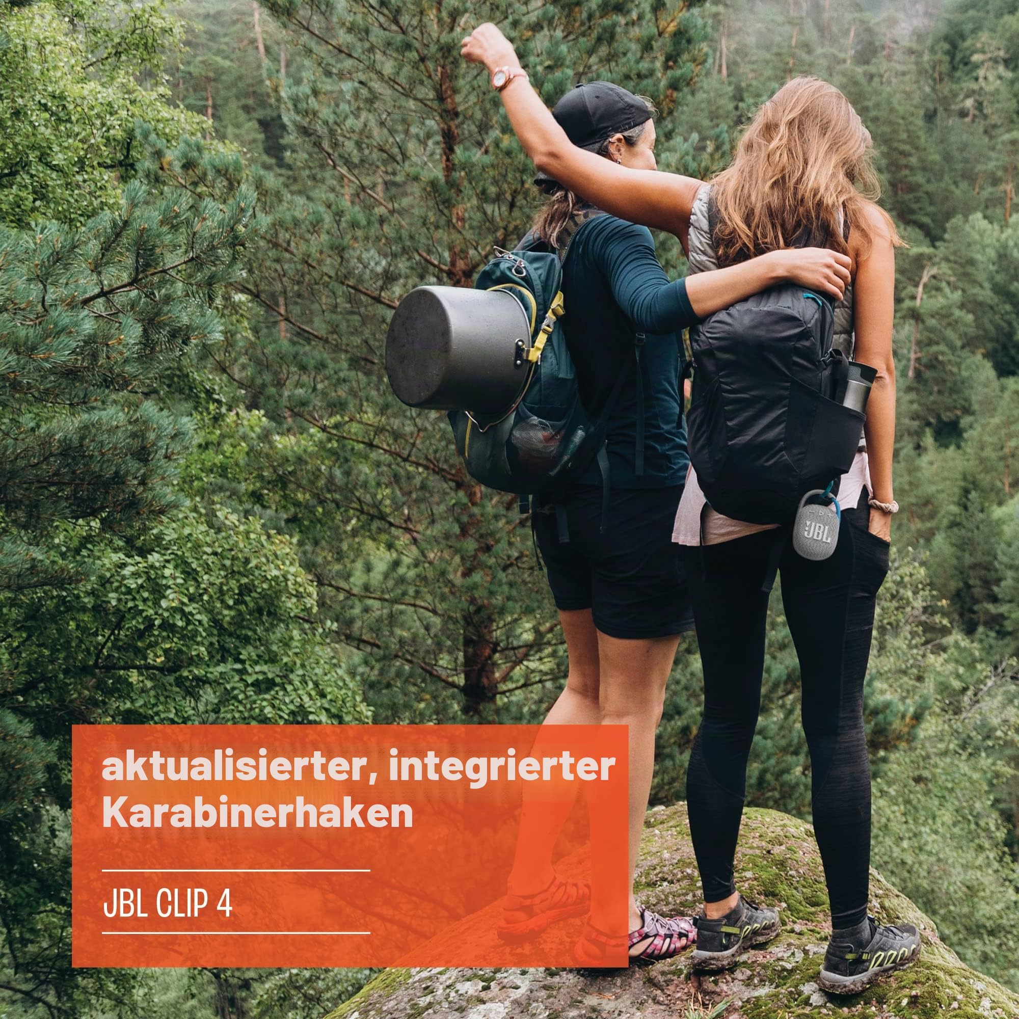 JBL Clip 4 Eco Bluetooth Lautsprecher aus recyceltem Material - Grün – Wasserdichte, tragbare Musikbox mit praktischem Karabiner… – Ansicht 2