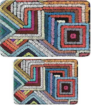Sevimli Tasarımlı Mikrofiber 2'li Takım Banyo Paspası, Kaymaz Taban, Makinede Yıkanabilir (40x60_50x80)