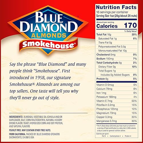Miniatura 2 de Blue Diamond Almendras sin gluten frutos secos con sabor ahumado bolsa resellable de 16 onzas 1 paquete