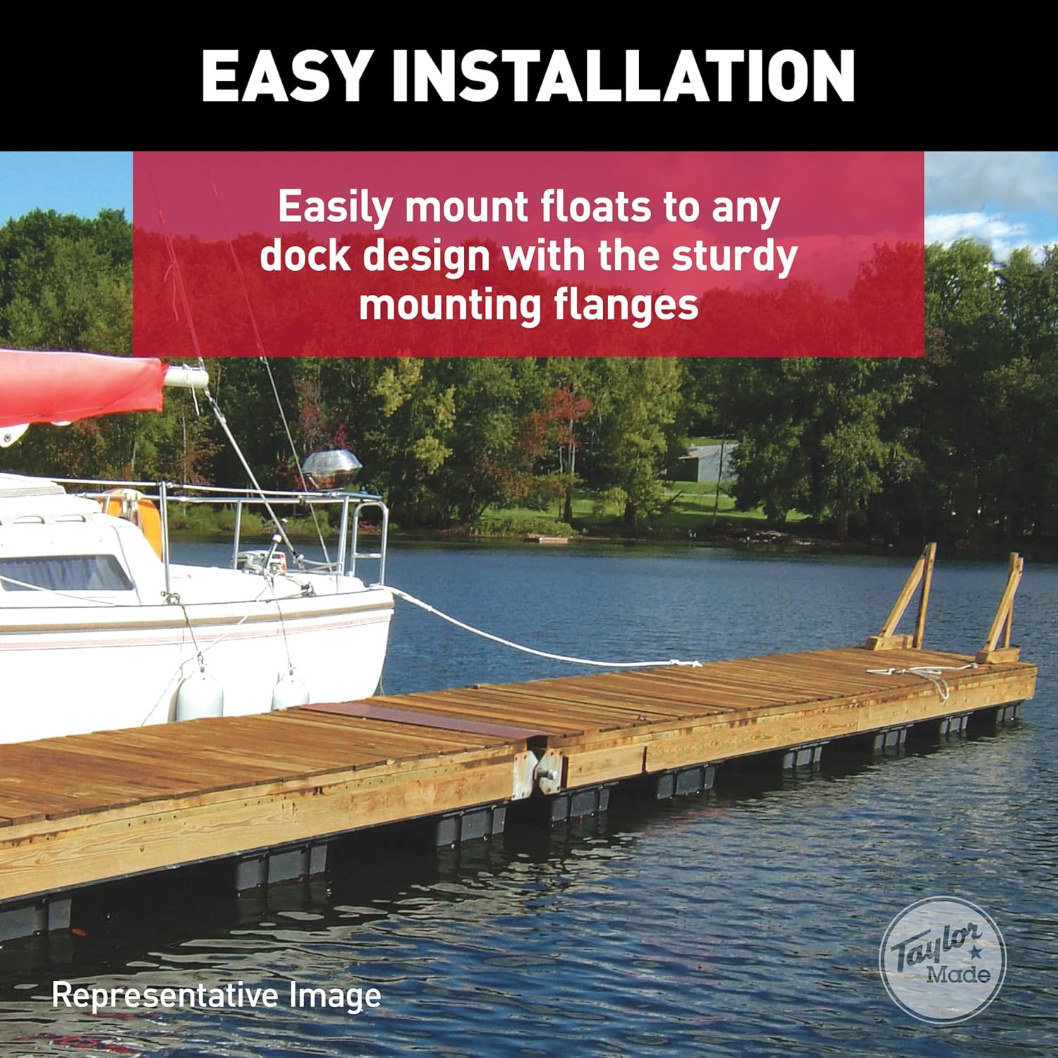 Taylor Made Dock Floats, Tough Shell, EPS Foam Filled – Impact Resistant, UV-Resistant Black Polyethylene Shell Filled With EPS Foam
