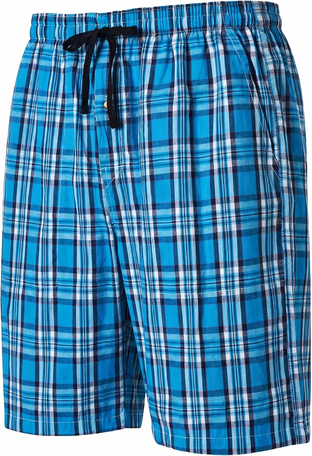 MoFiz Men's Plaid Pajama Shorts 3-Pack Woven Cotton Sleep & Lounge Shorts, Lightweight PJ Bottoms with Pockets & Button Fly - Image 2