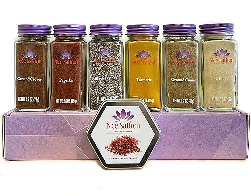 Set de regalo de cocina de 6 especias y azafrán (Marruecos)