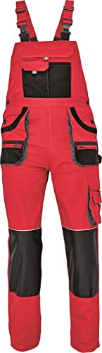 Stenso Des-Emerton - Pantalones con Peto de Trabajo para Hombre Slim fit - Rojo - 60