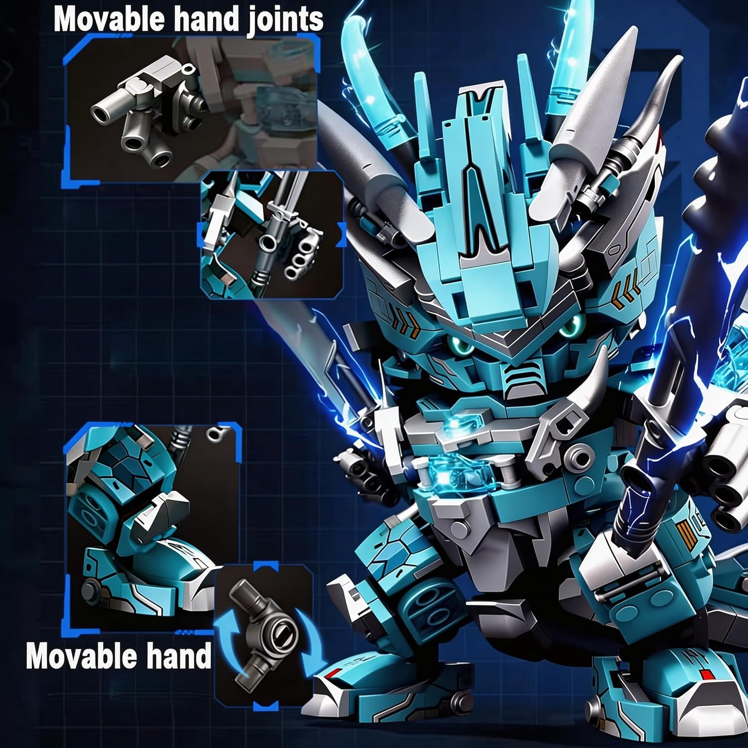 Dragon Mecha Transforming,Mechanical Robot Dragon-Shaped Model Building Block Toy Set, Cool Warrior, Suitable as a Christmas Birthday Gift for Adults or Children
