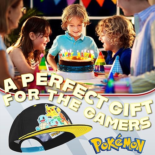 Miniatura 3 de Pokemon Gorra de béisbol unisex para niños, gorra de béisbol Pikachu con correa ajustable, gorra de camionero para niños Snapback