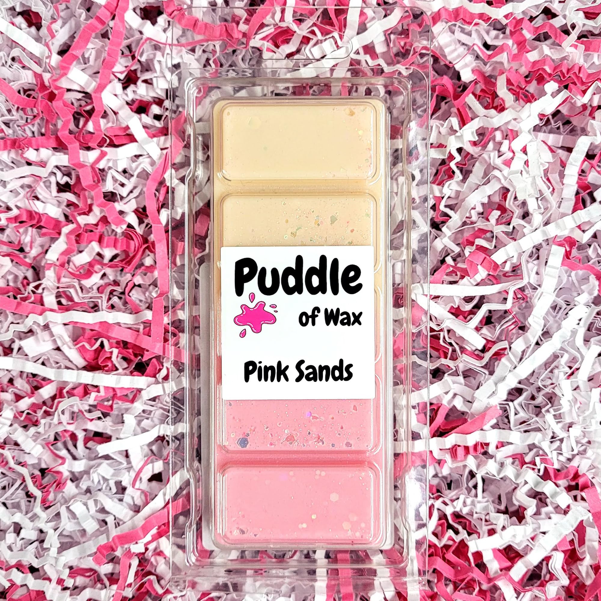 Puddle of Wax - Pink Sands Soy Wax Melt Snap Bar - 50g - Calm & Relaxing Scent - Vegan Friendly - Made in the UK