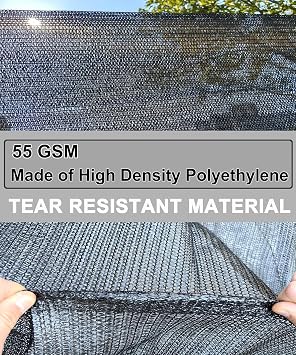 E.share 40%-50% Black Shade Cloth for Garden, 3x10FT Sun Block Mesh Tarp