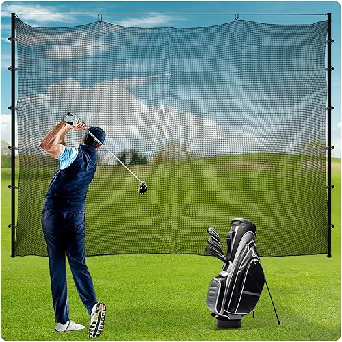 Sports Netting,Golf Practice Net Hitting Net with 33Feet Nylon Rope Also for Baseball, Hockey, Soccer, LAX and More -
