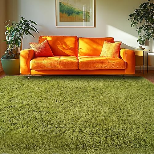 Vista 92 de Alfombras para dormitorio de niñas sala de estar: alfombra de área peluda de 5 x 7 para sala de juegos de niños, alfombra peluda de felpa pastel