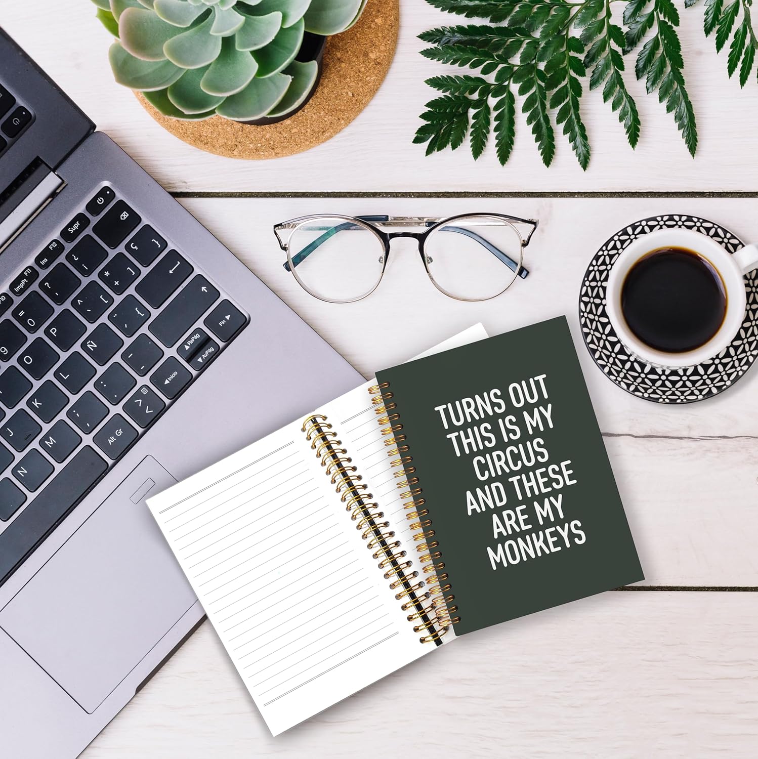 Funny Campus Notebooks for Work, Funny Office Gifts for Coworkers Women Men, Funny Boss Day Gifts, Turns Out This Is My Circus and These Are My Monkeys Spiral Notebook 5.5x8.3 with 164 Pages - Image 4