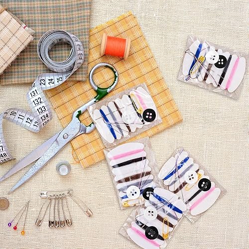 Miniatura 3 de Kit de reparación de hilo de 100 piezas de kits de costura de viaje con agujas Hilos Pin de botón para servicios de hotel Necesidades