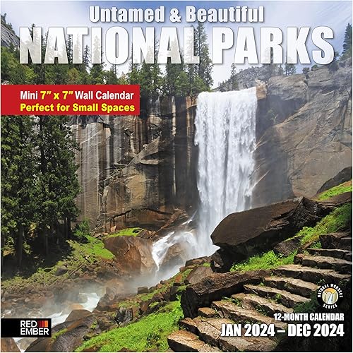 Red Ember - Mini calendario de pared para espacios pequeños  Untamed & Beautiful National Parks 2024 Hangable Monthly by Red Ember  Solo 7 x 14 disponible en Yaxa Venezuela