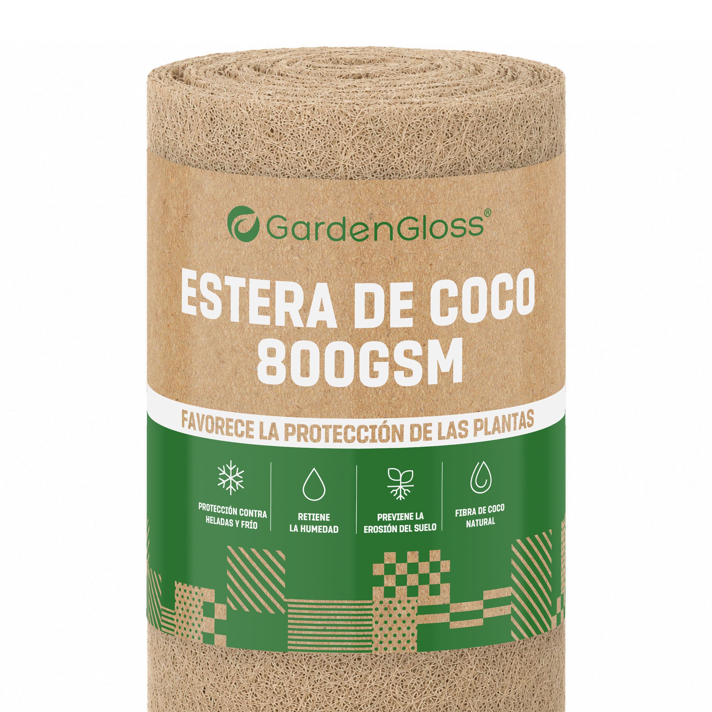 GardenGloss Estera de Coco 800 g/m2 Protección Heladas - 1 x 10 m