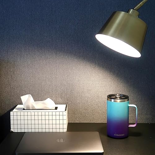 Miniatura 3 de KXIAOCHEN Taza de café aislada de 20 onzas con tapa, taza de café de acero inoxidable, vaso de café al vacío de doble pared con asa, taza de café