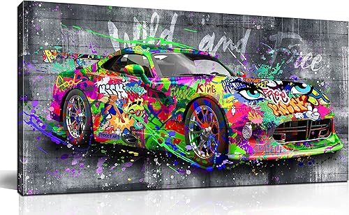 Miniatura 108 de SIXTTART Banksy - Arte de pared en lienzo para sala de estar, arte de pared de graffiti callejero para dormitorio, pintura abstracta grande, arte