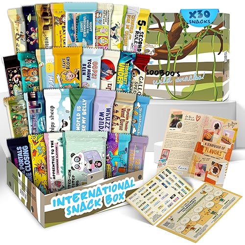 Maxi Snack Box | Extraordinary Present for Special Moments | Multipack Hamper Gift of Sweet Candy | American Alike Old Fashioned Retro Turkish Treats | Green Jungle Themed Box | 21 Full-Size Snacks