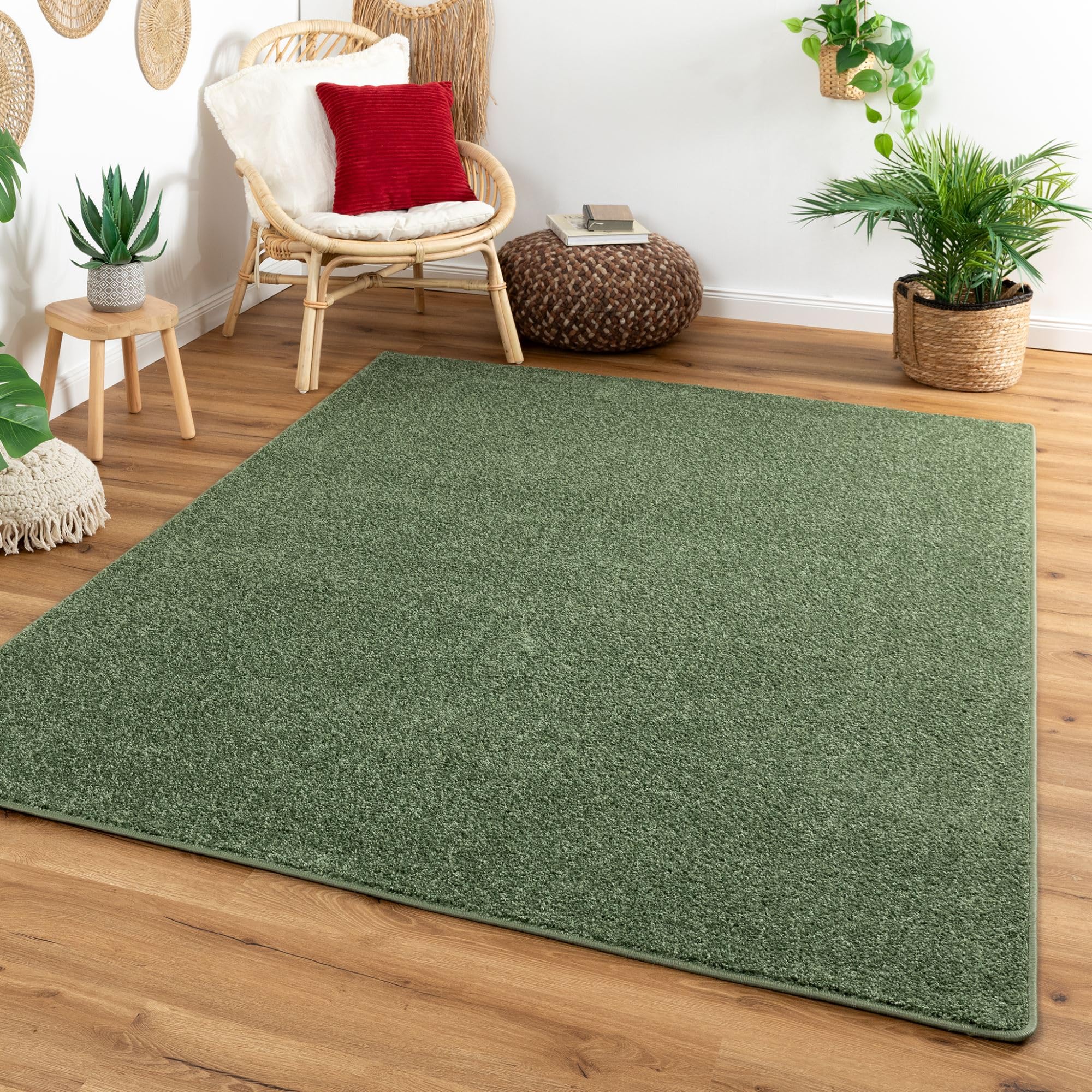 Steffensmeier Kurzflor Teppich Cambridge, Wohnzimmer, Schlafzimmer, in Grün, Größe: 200x250 cm