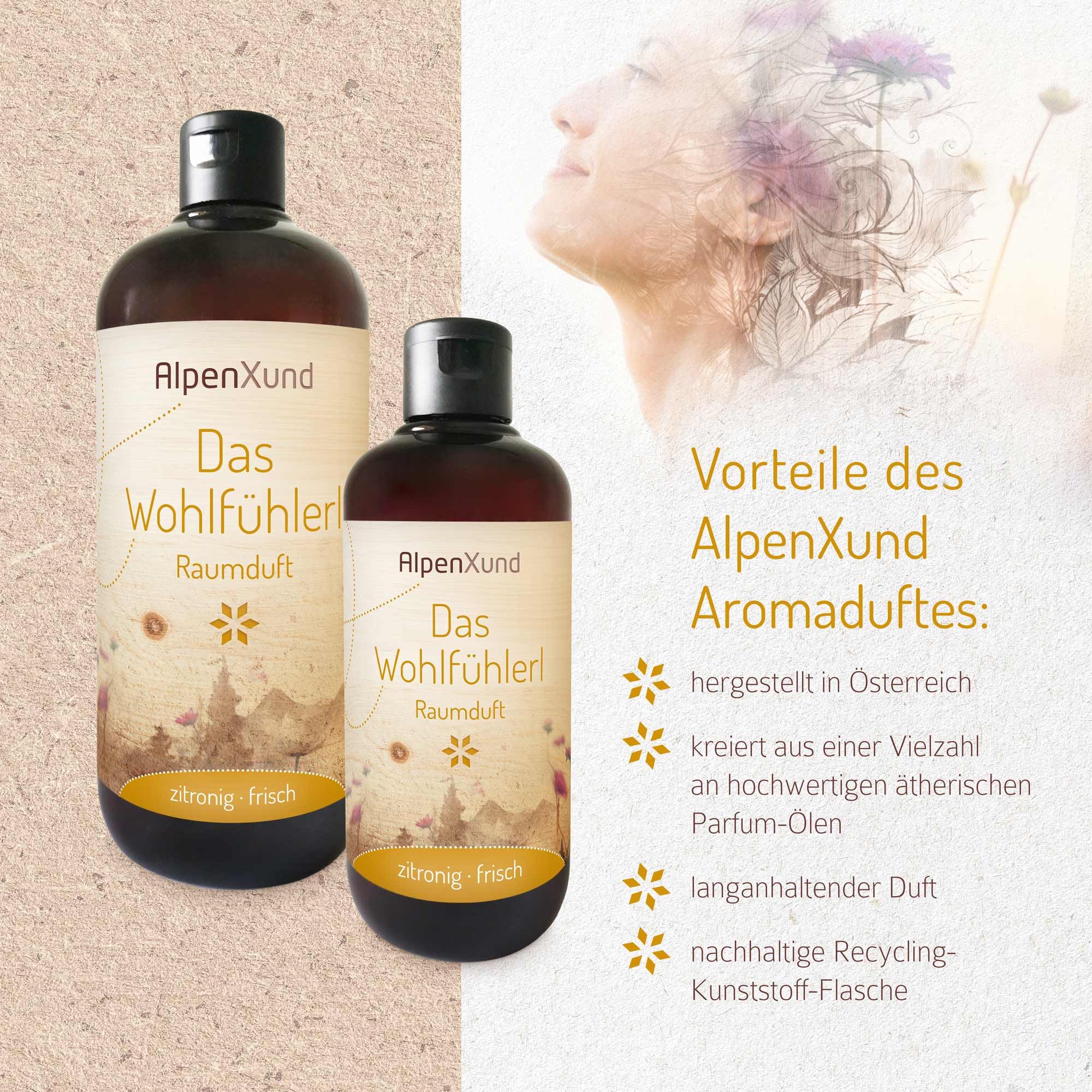 Raumduft Das Wohlfühlerl, Duftrichtung Zitronig-Frisch, Diffuser-Nachfüllpackung 500ml