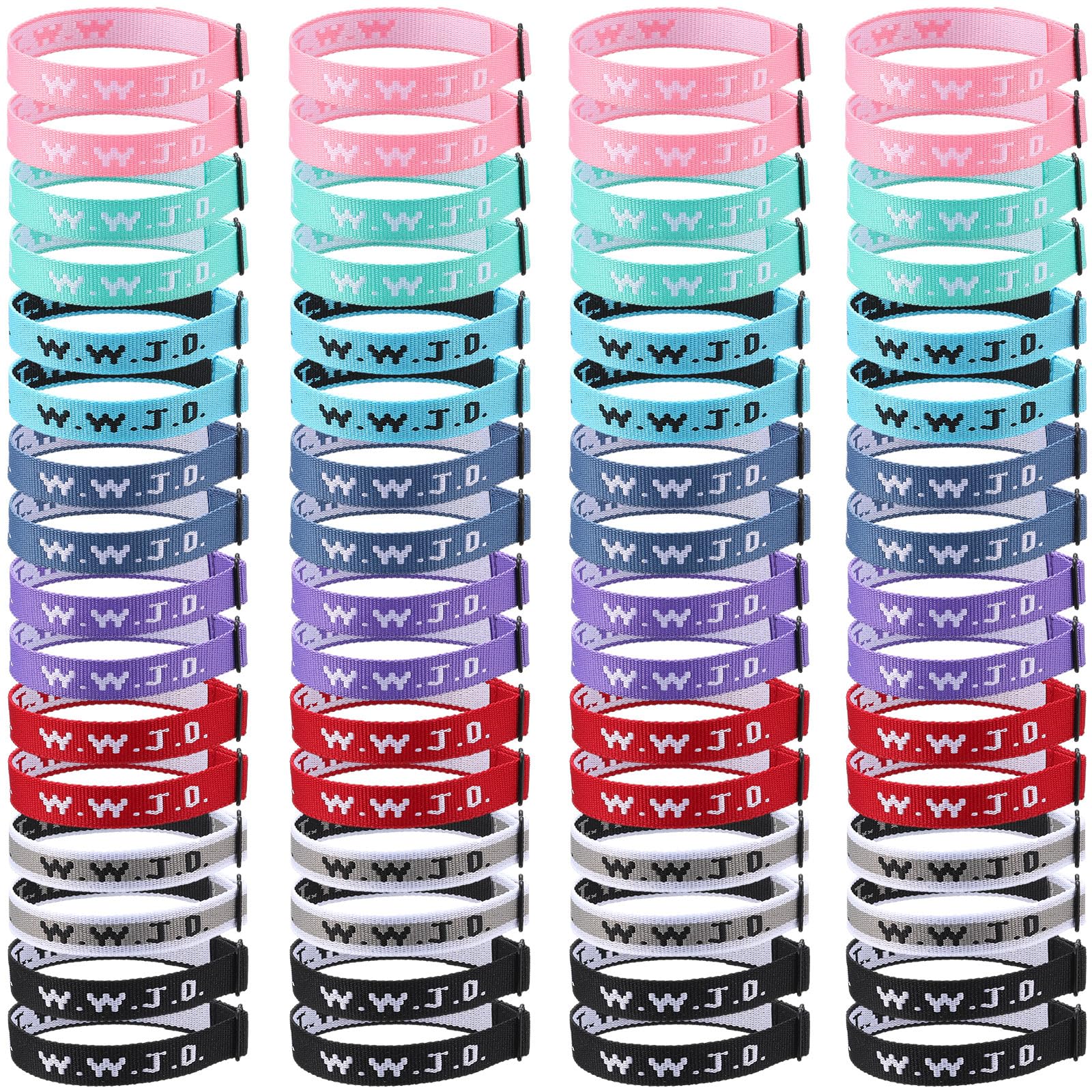 XunYeeWWJD Webbing Bracelets What Would Jesus Do Christian Gifts Adjustable Religious Bracelets for Church Women Men