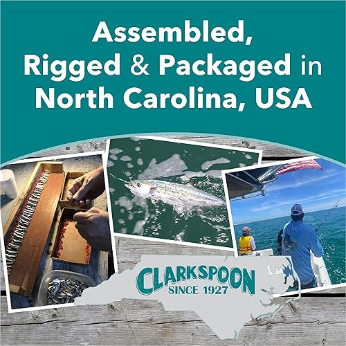 Miniatura 6 de Clarkspoon Kit de cepilladora - Cepilladora tamaño 2 con línea de mano y tamaño 0 Silver Clarkspoon - Ideal para caballa española, pescado azul,