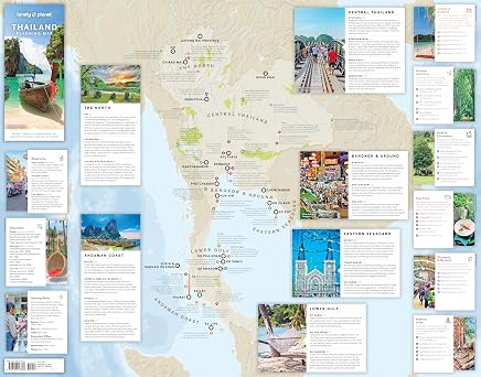Lonely Planet Thailand Planning Map: Durable Waterproof Travel Map with Easy-Fold Format, Itineraries & Transport Guide for Bangkok, Chiang Mai, Phuket & More