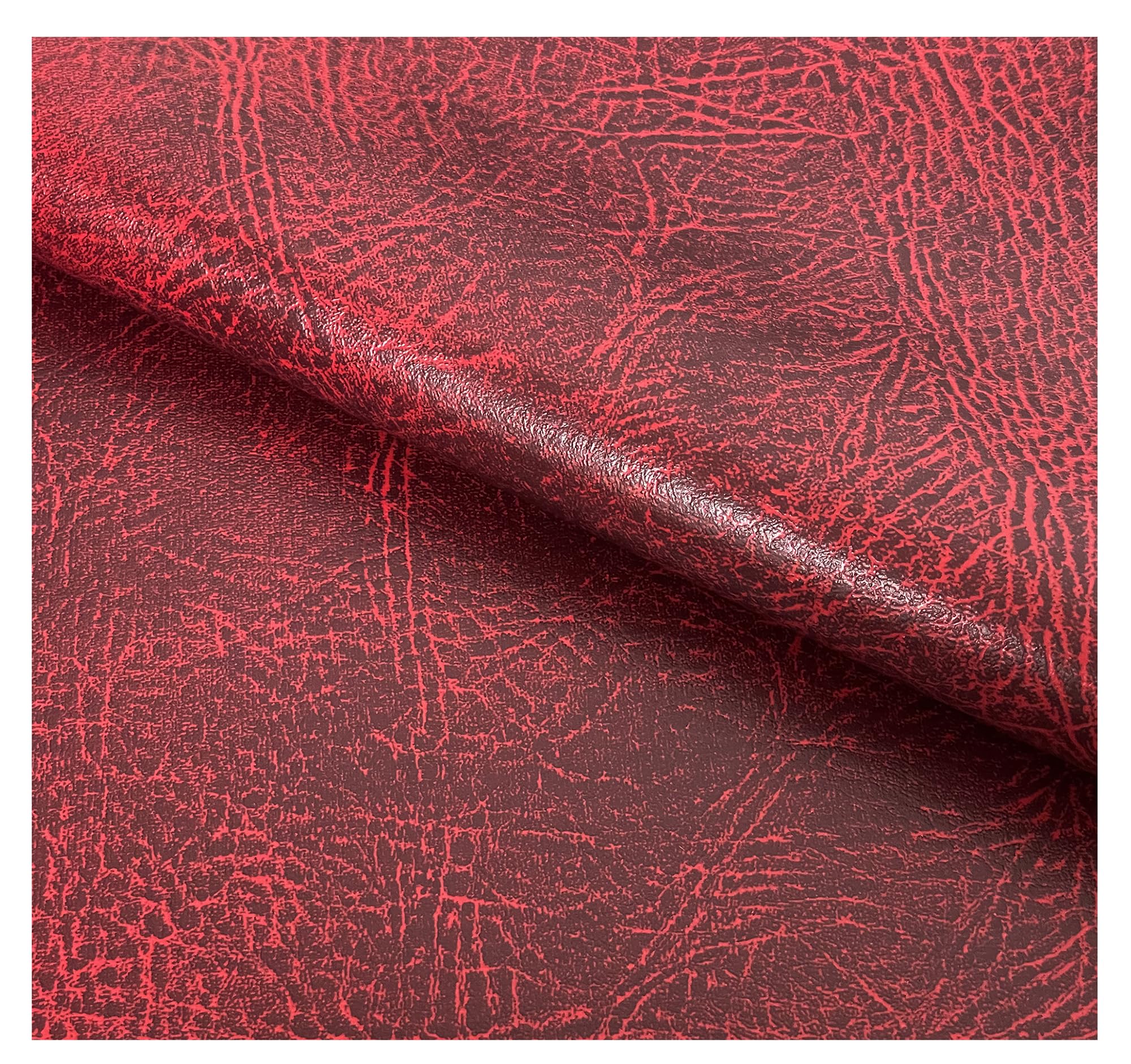 Thefabrictrade Dark Red Chester Grained Faux Leather Fabric Fire Retardant Leatherette Upholstery Waterproof Heavy Duty Leathercloth Material (5 Metre (500Cm X 140Cm), )