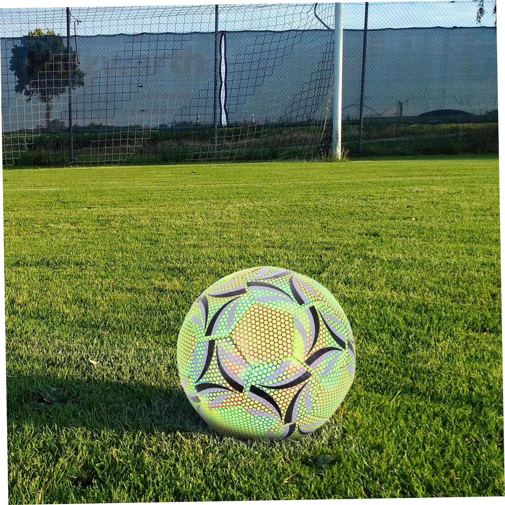 ibasenice Pelota de Fútbol Nocturna Luminosa Profesional para Entrenamiento Juvenil y Diseño Ergonómico y Resistente para Interior y Exterior
