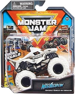 Monster Jam, Official Megalodon Monster Truck, Die-Cast Vehicle, Max Contrast Series, 1:64 Scale, Kids Toys for Boys Ages 3 and up