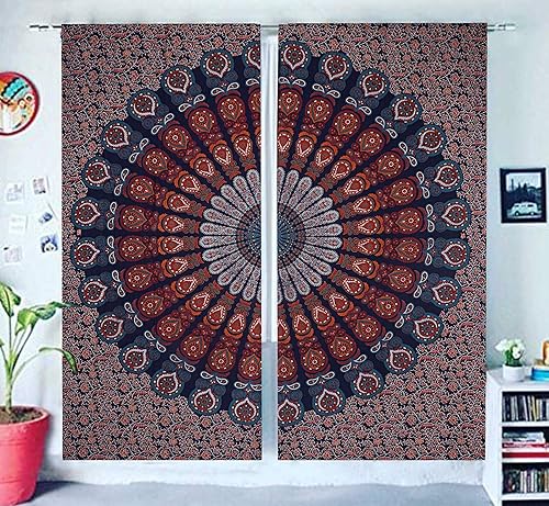 Miniatura 10 de Popular Handicrafts Paneles de cortina de mandala de color azul marino de pavo real bohemio hippie indio