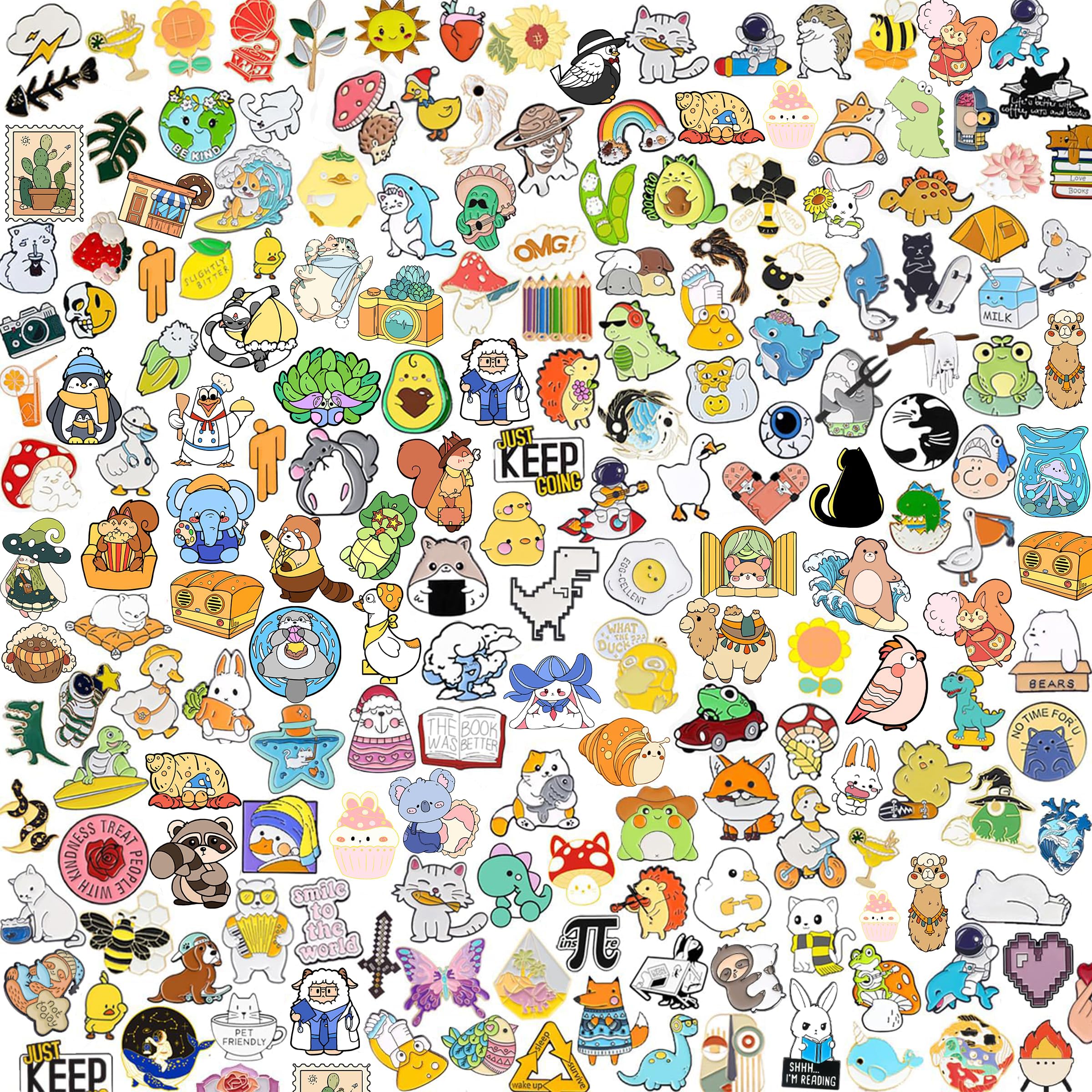 20/30/50/80 Mixed Enamel Brooch Bulk Set,Lapel Badges, Cartoon Plant Enamel Pin Sets, Funny Button Pins Jewelry for Backpack Cloths Hats Jacket Decoration