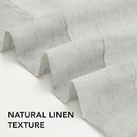 Deconovo Voile Függöny Lenvászon Textúra 280x140cm Szürke Karikás 2db 9