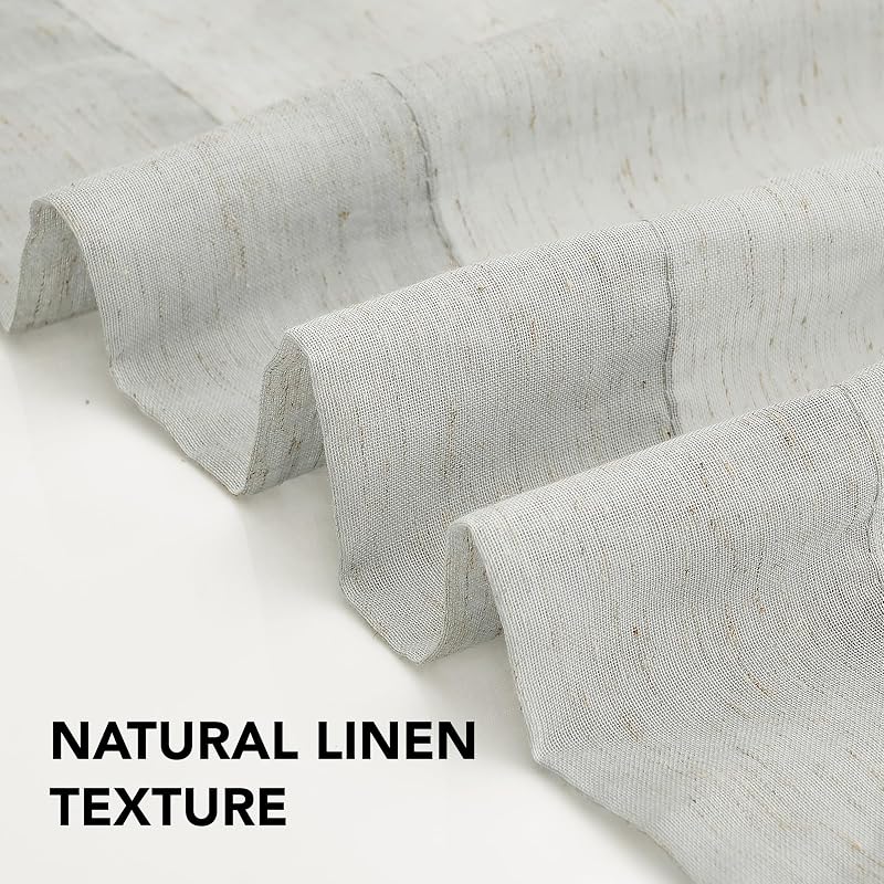 Deconovo Voile Függöny Lenvászon Textúra 280x140cm Szürke Karikás 2db