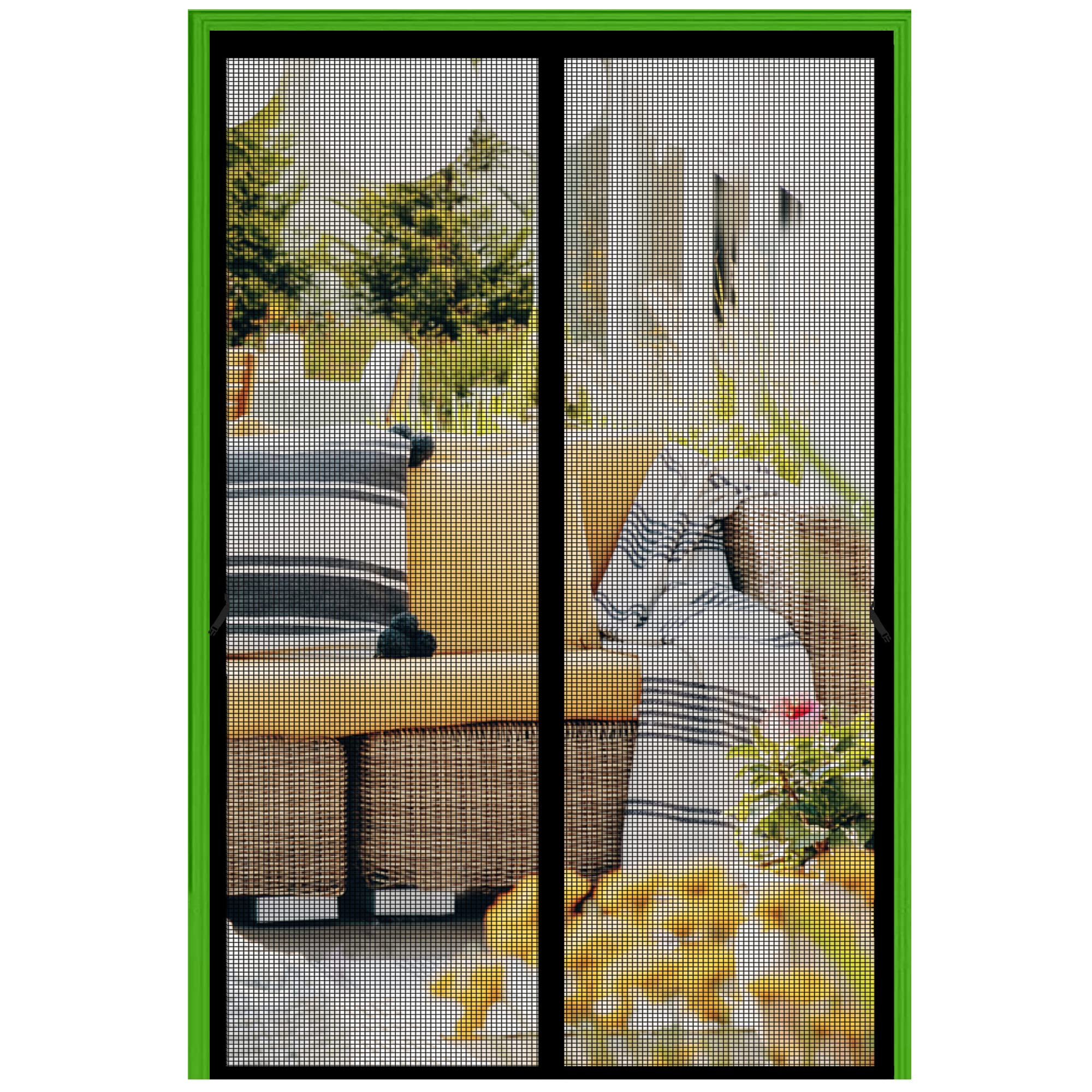 Magnetic Screen Door Fits Door Size 34 x 82, Door Screen Size 36" x 83", Heavy Duty Fiberglass Net Curtain, Hands Free Magnets Mesh, Black
