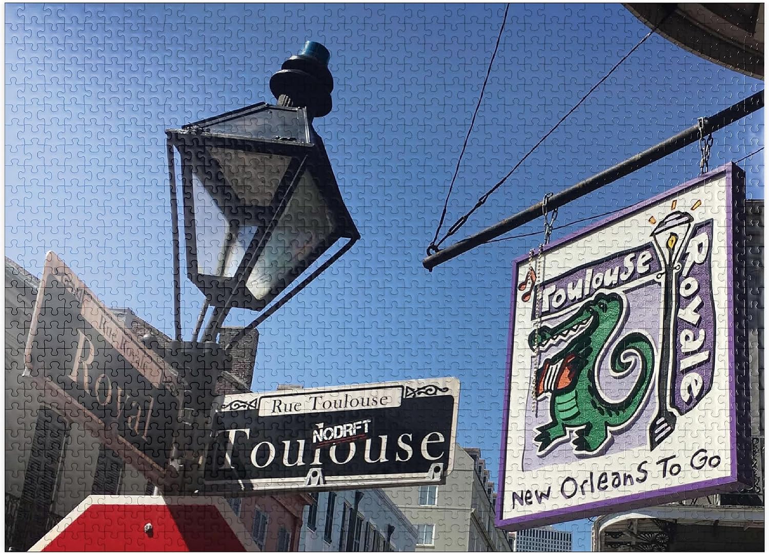 MyPuzzle French Quarter Intersection- New Orleans, Louisianna - Premium 500 Piece Jigsaw Puzzle for Adults