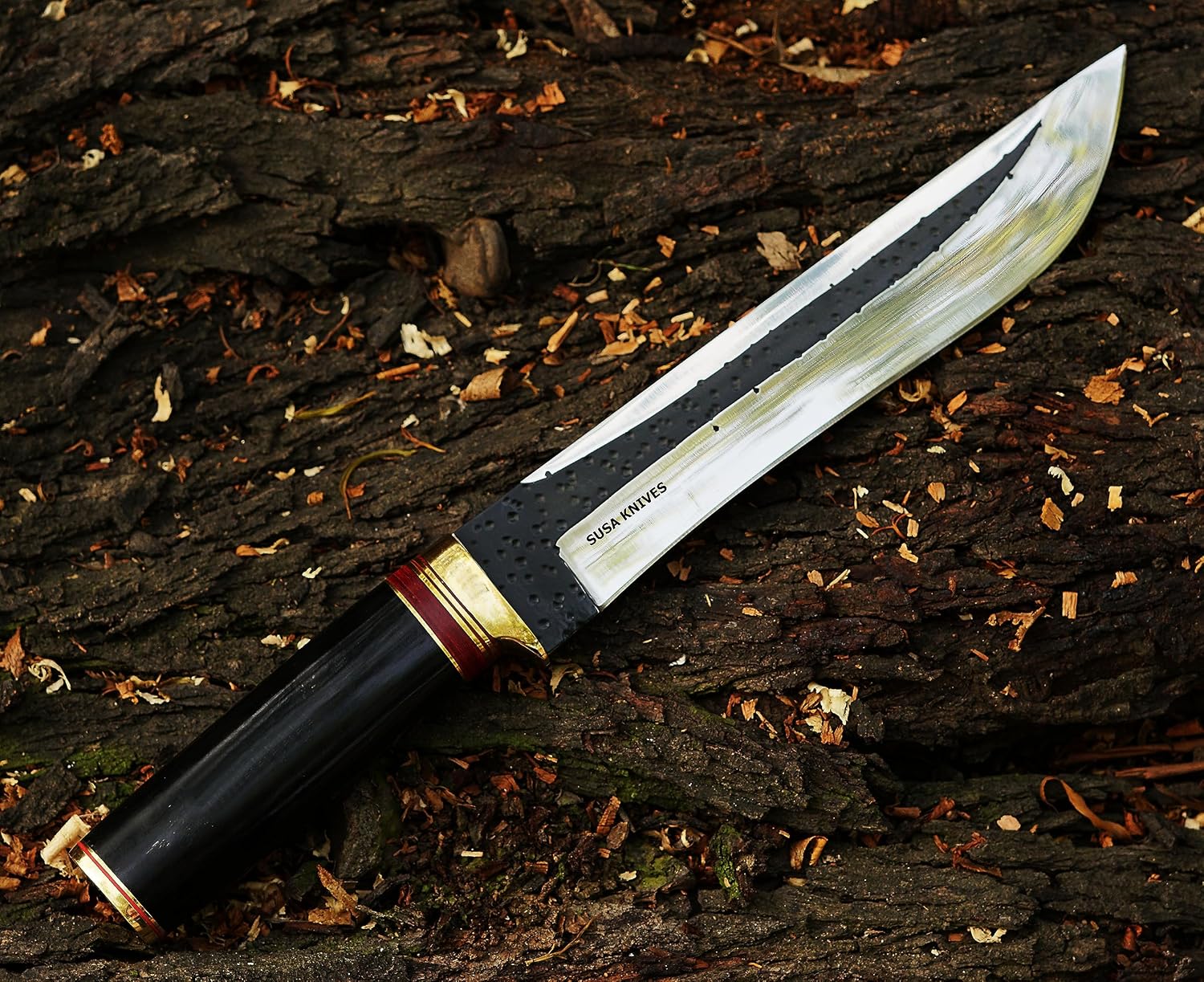 14 INCHES Fixed Blade Bowie Knife | Hunting Knife, STAG HORN HANDLE Leather Sheath | Designed for Hunting, Survival, Skinning, Camping (BUFFLOW HORN)