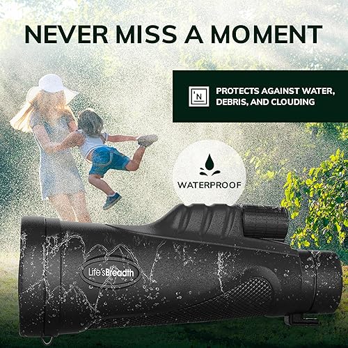 Miniatura 8 de Telescopio monocular de 12 x 55 pulgadas con adaptador para teléfono inteligente y trípode mejorado, telescopio de mano HD, alcance monocular de