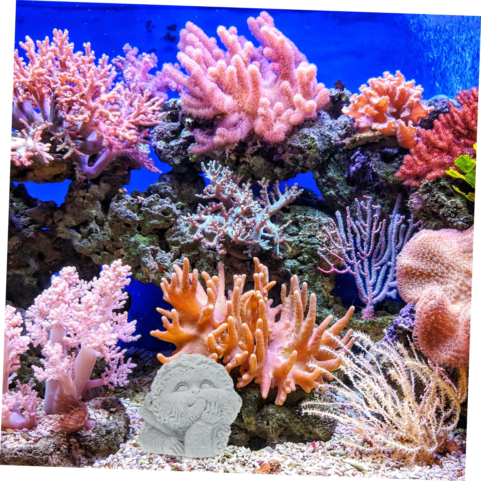PRETYZOOM 4 Piezas Accesorios de Acuario Mini pequeñas estatuillas decoración del hogar Artificial Buda pequeña decoración del Acuario Decoraciones de Acuario Adorno de Acuario Arenisca Azul