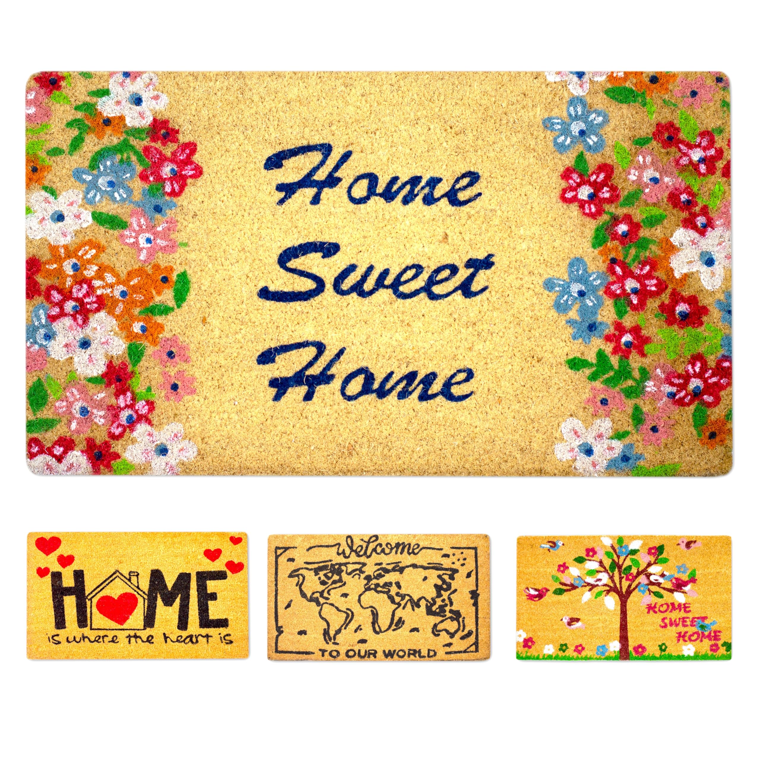 LUA VIKA Coir Doormat - Home sweet home - 40x70 cm - Outdoor Door mat - Front Door mat outside - Doormats outside