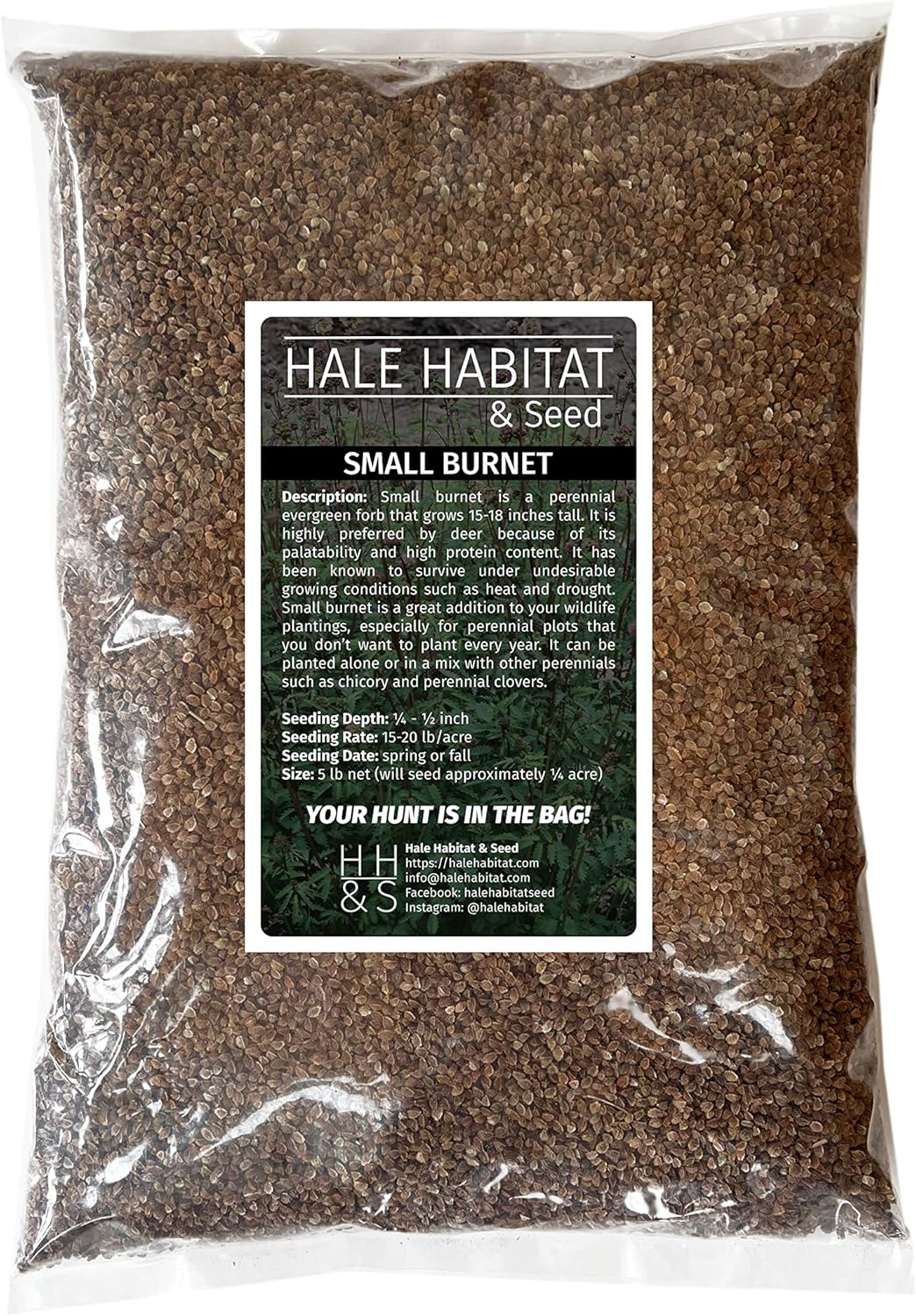 Hale Habitat & Seed Small Burnet Food Plot Seed, 5 lbs, Perennial