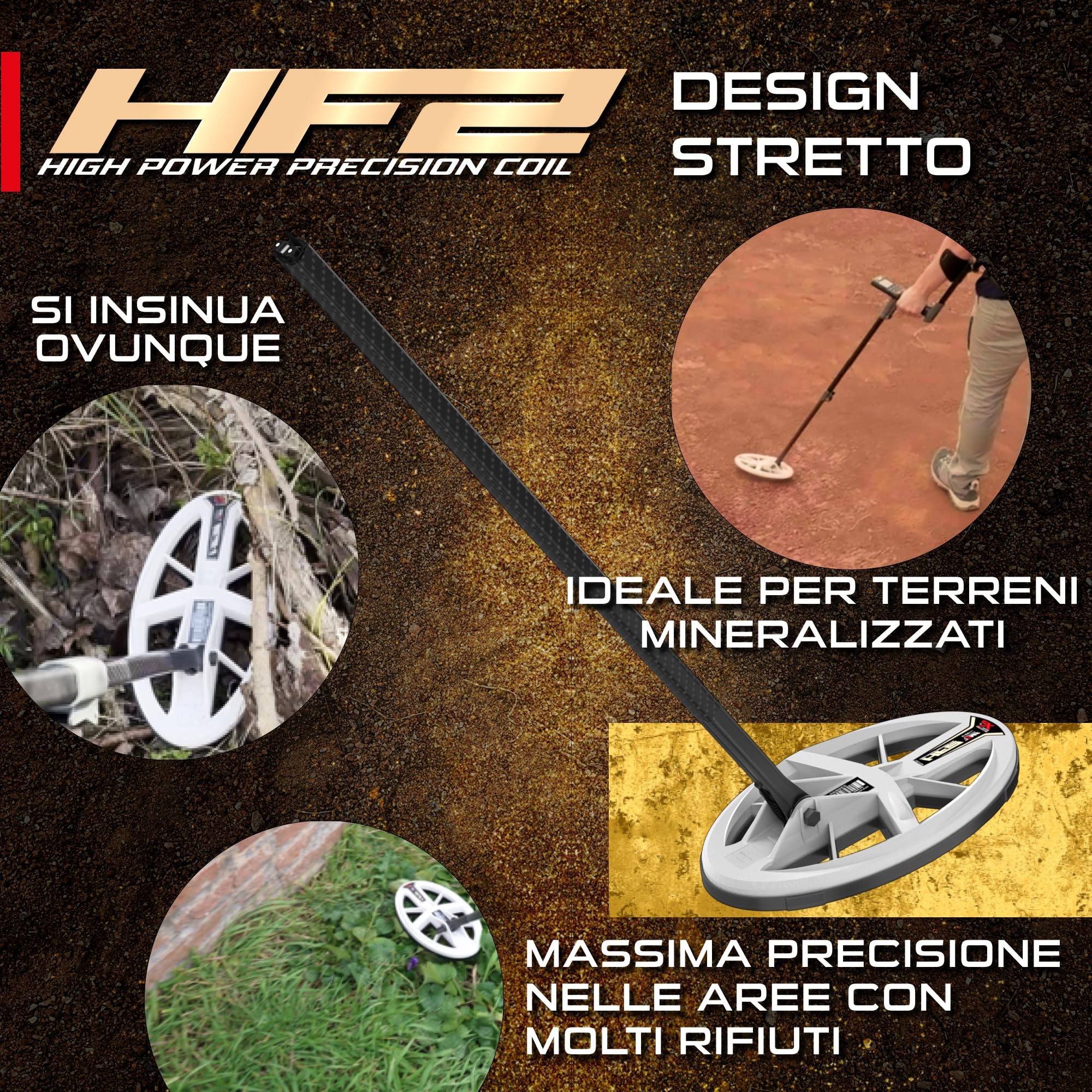 XP Metal Detectors Disco Ellittico HF2 9,5x5” FMF (24x13cm) per Rilevatori Deus II, Rilevare Più dell’Oro, Disco ad Alta Frequenza e Alta Sensibilità (DELLFMFHP)