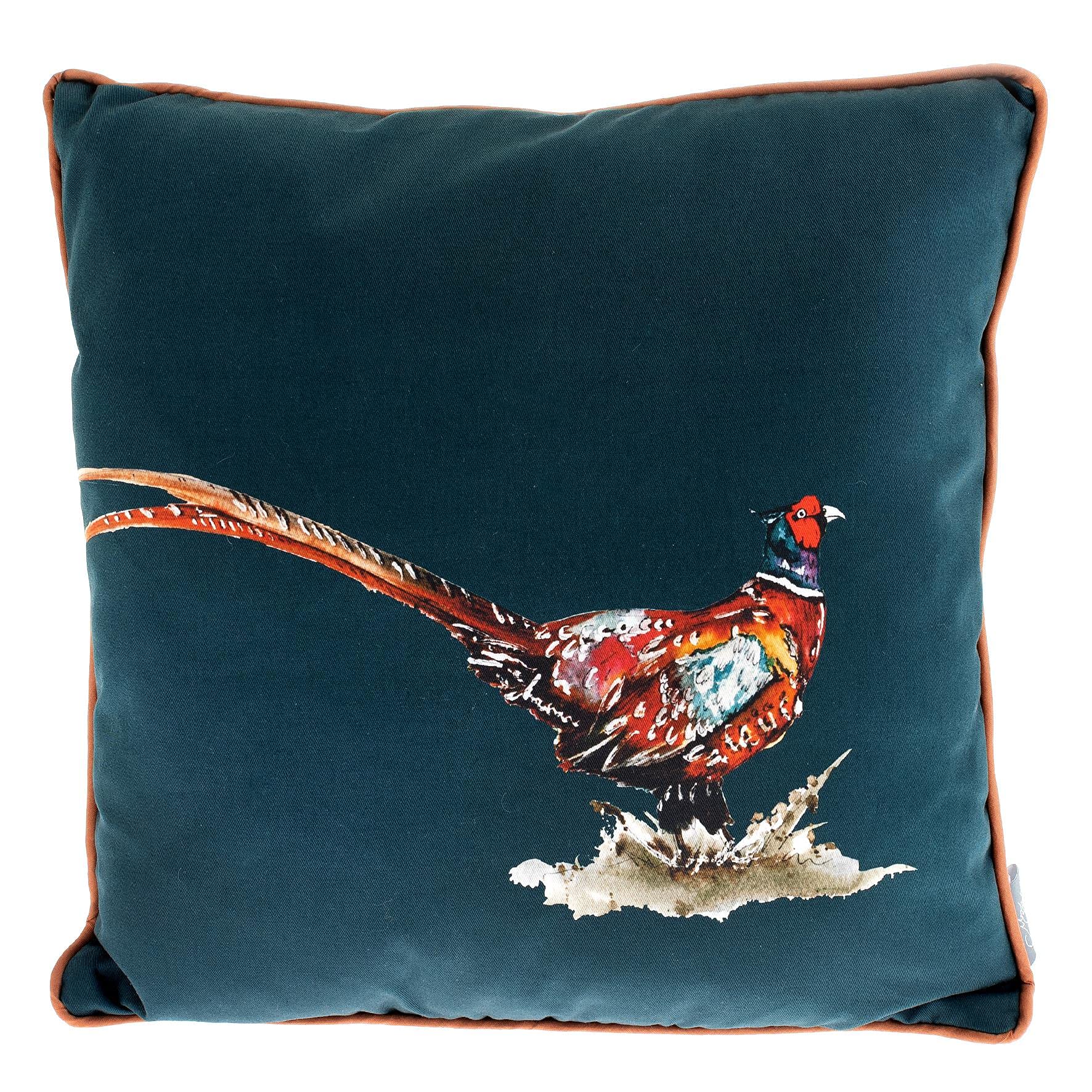 Meg Hawkins Pheasant Design Green Cushion 40cm