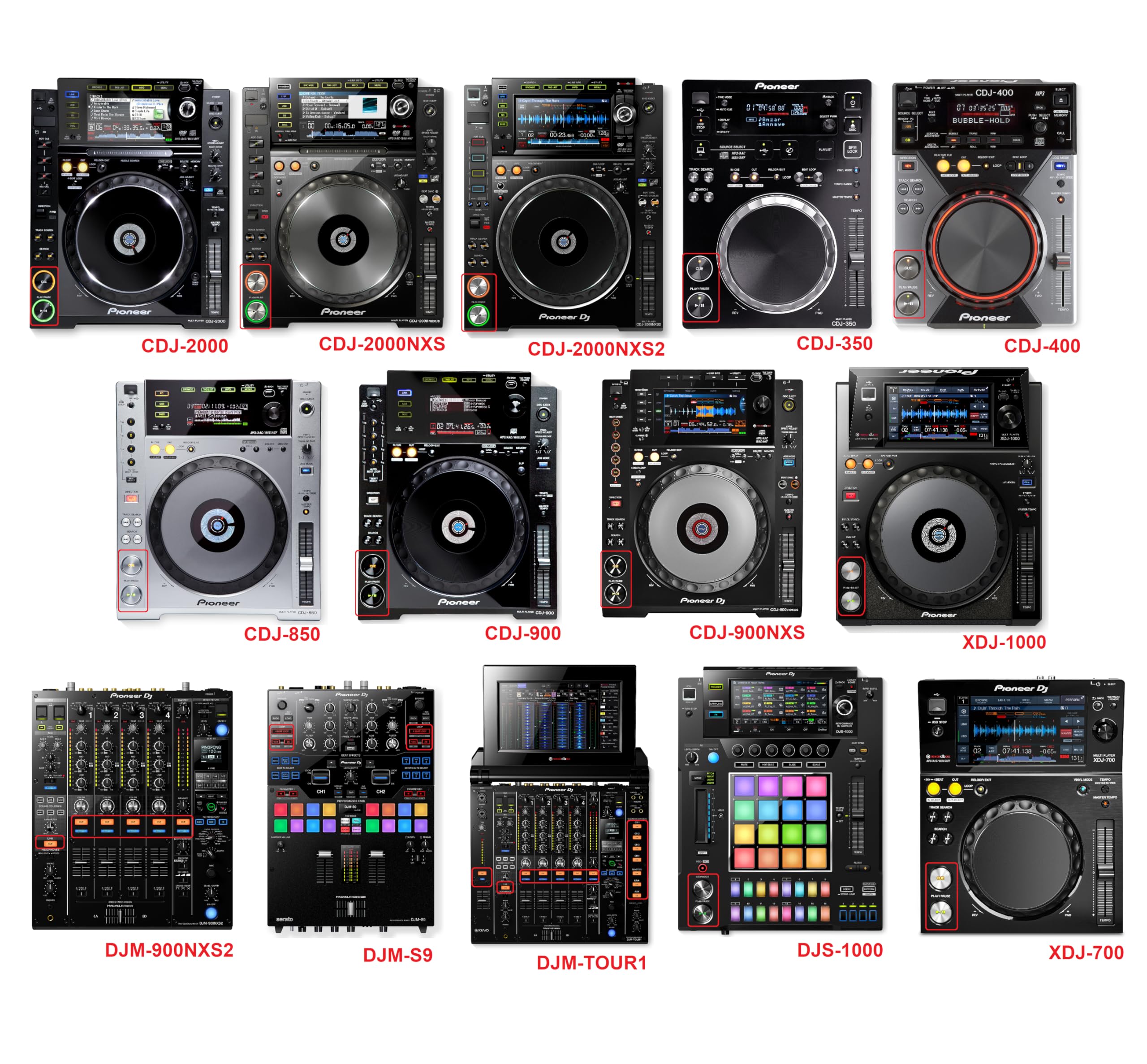PULSANTI INTERRUTTORE PULSANTI Ricambi per Pioneer CDJ850 CDJ900
