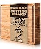 Butcher Block - Organic Bamboo Cutting Board w/Juice Groove - 17x13x1.5